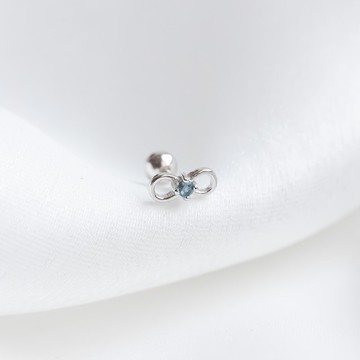 倫敦藍托帕石925純銀無限轉珠耳環