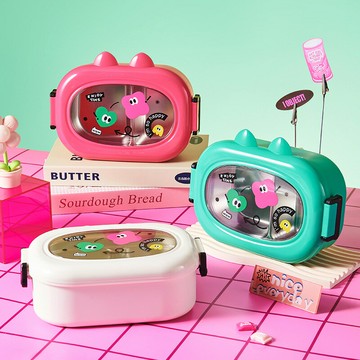 熱銷多巴胺保溫飯盒小學生便當盒上班族304不銹鋼保鮮盒分格式可微波