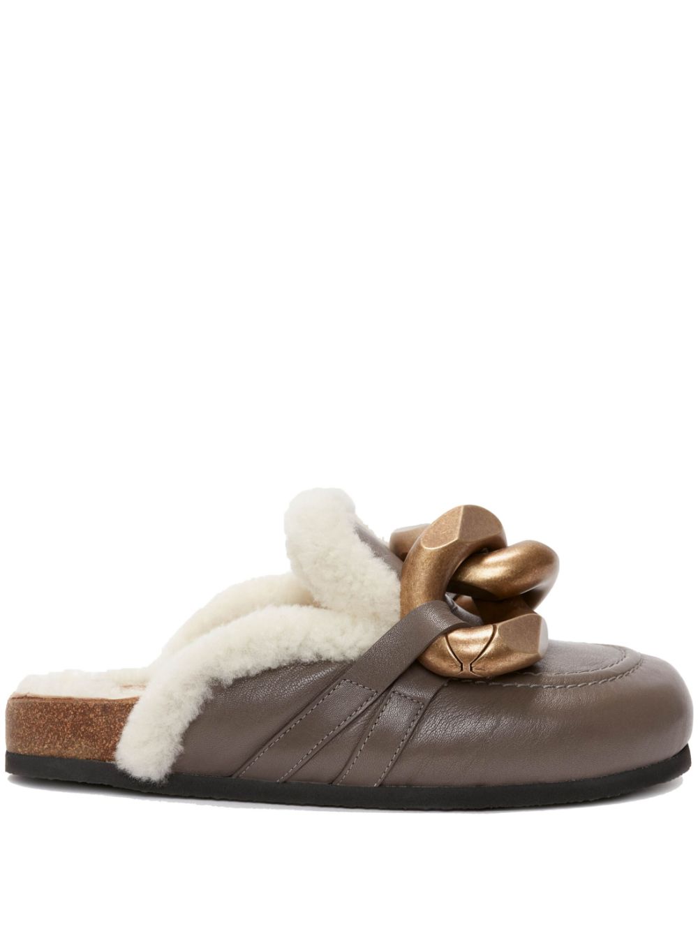 JW Anderson - Chain shearling mules - women - Calf Leather/Sheep Skin/Shearling/Sheepskin/Rubber - 38 - GREY