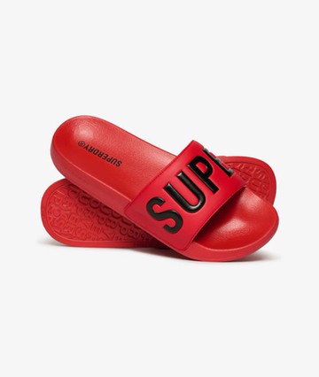 Superdry Men's Core Graphic Pool Sliders Red Size: 6-7