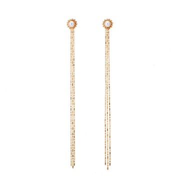 18K 小太陽AKOYA珍珠耳針 流蘇版