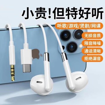 有線耳機半入耳式3.5mm圓孔接口type-c扁口帶麥k歌數字音頻全兼容