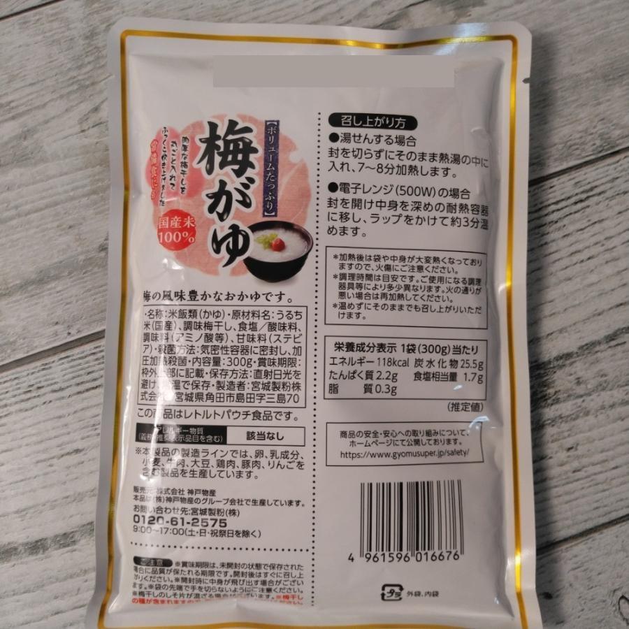 国産米100% ボリュームたっぷり梅がゆ 300g×3袋 メール便送料無料 ポイント消化 600