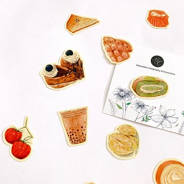 Mstandforc 食物派對 I 透明貼紙 一組15張