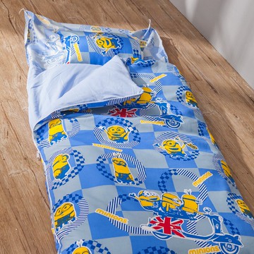 戀家小舖 睡袋 / 兒童睡袋【小小兵-壞蛋來了】幼兒園專用 熱門正版授權卡通  超取限制1組 台灣製