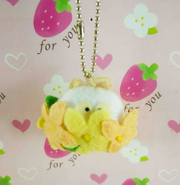 【震撼精品百貨】となりのトトロTotoro 絨毛鎖圈-小白花 震撼日式精品百貨