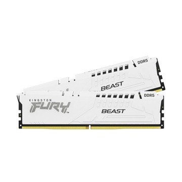 Kingston 金士頓 FURY Beast 獸獵者 DDR5 6400 32G(16Gx2) CL32 桌上型超頻記憶體(白) KF564C32BWEK2-32