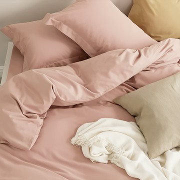 夢之語 柔舒棉單人床包枕套組  藕色  186 x 107cm + 75 x 45cm  床包 + 枕套