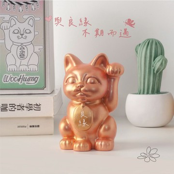 | woohuang | 水泥材質 | 玫瑰金 三吋招財貓
