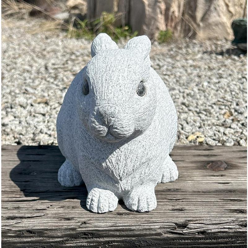 御影石 うさぎ（大） ウサギ 兎 置物 置き物 玄関 エントランス