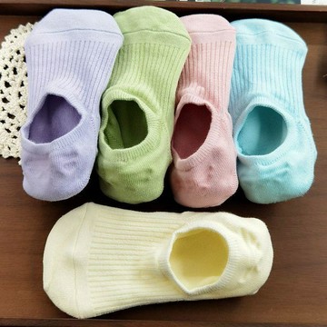 【超優惠喲】5雙女純棉隱形船襪低幫淺口硅膠後跟防滑韓版短襪不掉根防臭襪子