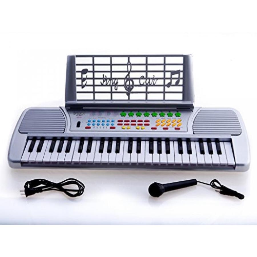 電子おもちゃ D'Luca Children 49 Keys Electronic Piano Music Keyboard Silver