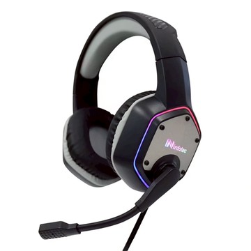 infotec 英富達 全罩式專業電競耳機麥克風 7.1聲道 七彩RGB定光炫亮燈 50mm大驅動 USB介面 相容PC/PS4遊戲機  INF-IP-X15  Black