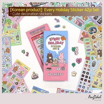 Every Holiday Sticker 42p 套裝 / 可愛的裝飾貼紙日記,手機裝飾