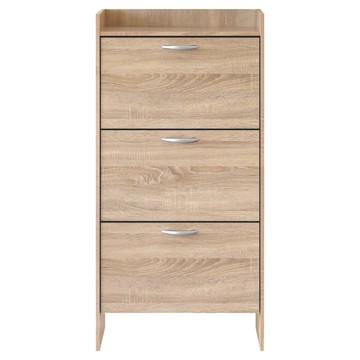 HOPMA 設計款拉門三層鞋櫃 57.5 x 24 x 120cm  淺橡(漂流)木  1組