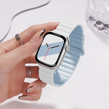 適用蘋果手表iwatch10表帶新款Ultra磁吸回環硅膠s9替換帶Apple watch8代s7創意s6智能運動男女士高級手表帶