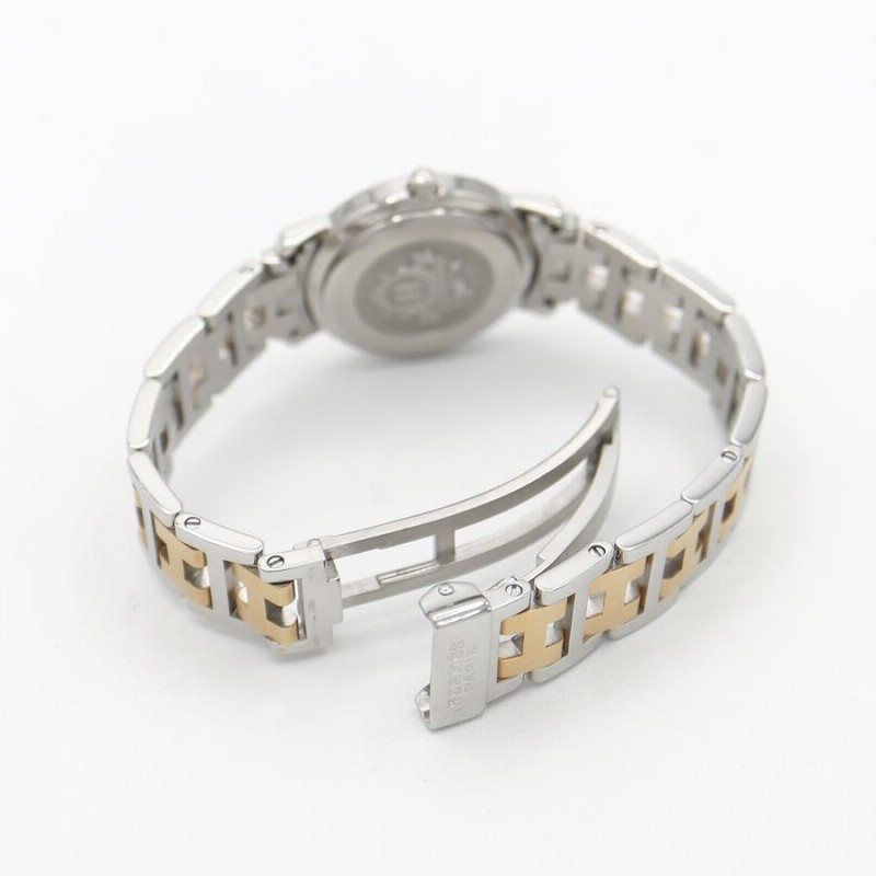 電池交換済 HERMES エルメス クリッパー CL4.220 黒 ブラック YG