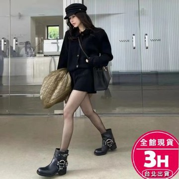 【梨卡】隔日到貨 女裝 針織上衣 【套裝】針織兩件套 休閒短褲外套套裝 舒適保暖針織衫 寬鬆DR558【現貨24H】