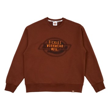 Dickies男款卡布奇諾棕內抓絨胸前立體Logo文字保暖休閒大學T|DK0A868MK47