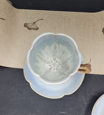 梅花造型杯 手作咖啡杯 梅花咖啡杯 花形咖啡杯 可愛杯子 咖啡杯