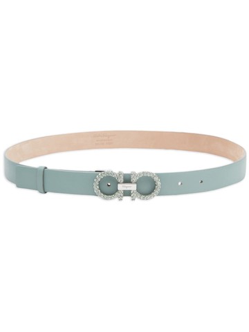 Ferragamo - Gancini-buckle leather belt - women - CALFSKIN - 80 - Green