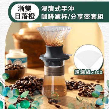 【儀家生活館】浸漬式手沖咖啡濾杯/分享壺套組