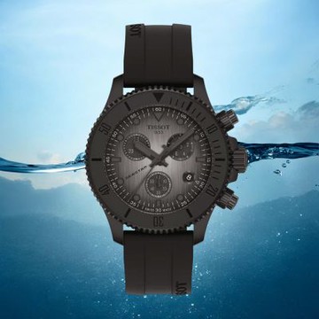 TISSOT 天梭錶 官方受權 SEASTAR 1000 海星38mm 計時運動錶 女錶 中性錶 聖誕節 禮物-T1202173706100