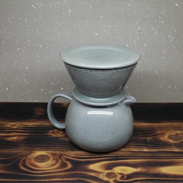 青瓷釉 手沖咖啡壺組 手作陶藝