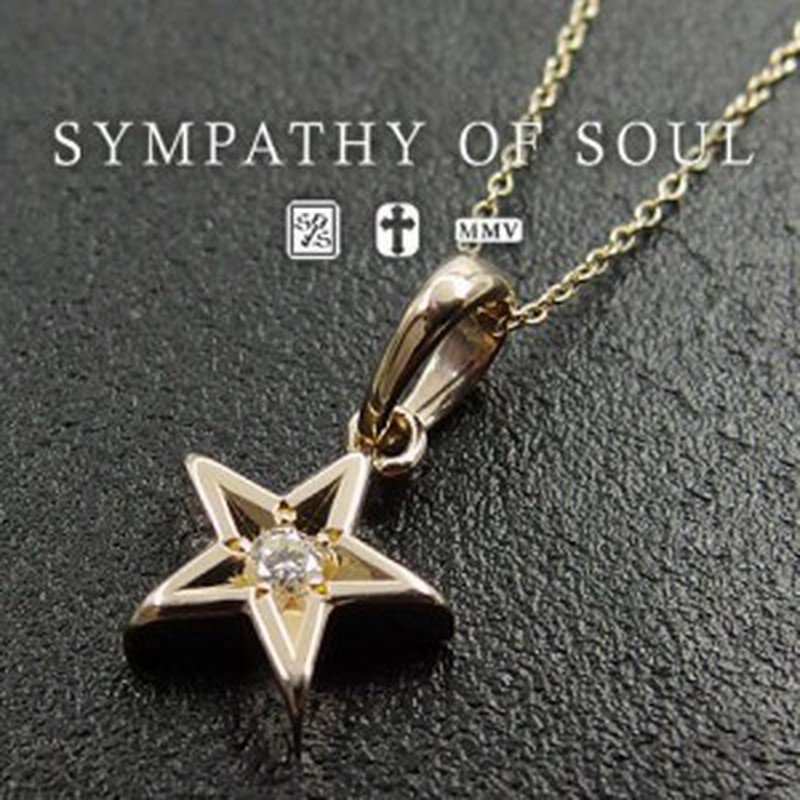 シンパシーオブソウル ネックレス Shine Star Charm Necklace K10 YG w ...