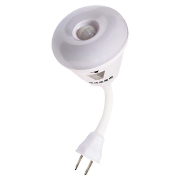 明沛 LED雙模式紅外線感應燈 3W LED感應燈泡 人到即亮 360度旋轉軟管 插頭設計  黃光  1個