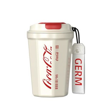 GERM格米 可口可樂聯名款菱形咖啡杯-390ml(隨行杯/保溫杯/咖啡杯) 白