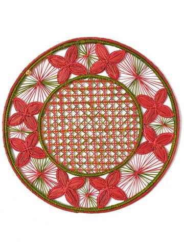 Cabana - Louloudi woven placemat - unisex - Wicker - One Size - Red