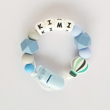 客製化 27公分 kiwi 熱氣球 奶嘴鏈