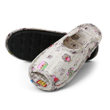 KIKIDI 女款 療癒緩衝室內拖鞋  220~250mm  米底貓頭鷹  1雙