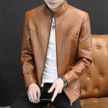 男士皮衣秋季新款潮流韓版皮夾克休閑薄款帥氣立領上衣服機車外套