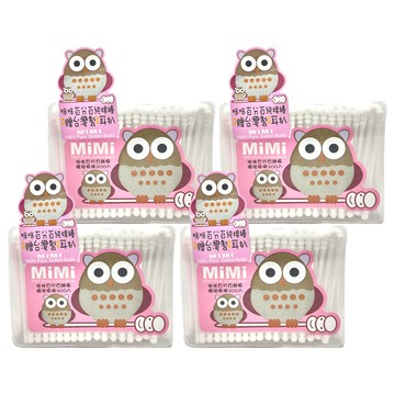 MiMi 咪咪純棉螺旋棉棒 100%純棉材質 螺旋紋設計 獨立包裝 乾淨衛生  200支  4盒