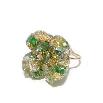 日本樹脂花朵立體戒指(戒圍可調)