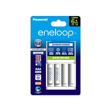 Panasonic eneloop 充電組-BQ-CC17智控4槽充電器+2顆4號充電電池
