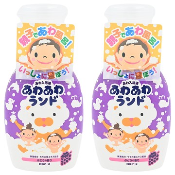 Hakugen 白元 親子同樂 含桃葉精華泡泡入浴劑 葡萄香味  300ml  2瓶