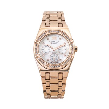 優雅八角型錶盤鋯石石英女士手錶