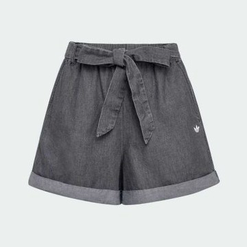 Adidas 愛迪達 Denim Short W LF4601 女 短褲 牛仔短褲 休閒短褲 黑 亞版 丹寧 蝴蝶結