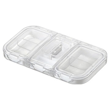 iSFun 微透長型 切藥分隔密封收納藥盒 透白  1個