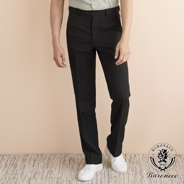 【BARONECE】日系穩重素色平面西褲_黑(520136-11)