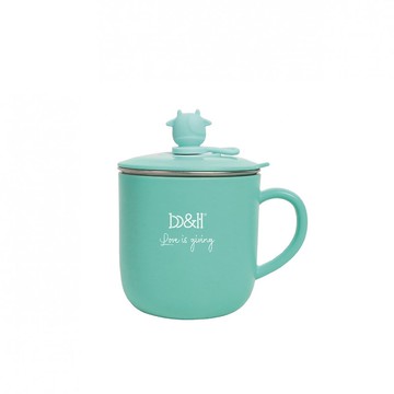 b&h 不銹鋼三合一保溫杯連蓋和吸管 - 粉藍色