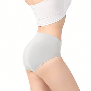 【安心包臀】抗菌無縫內褲-中高腰 - M / 海鹽灰