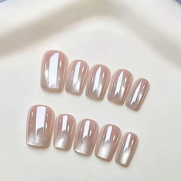 🔥臺灣出貨🔥賣場滿150出貨-海莉極光貓眼溫柔氛圍裸色漸變電鍍高級簡約手工燈泡氣質DFGRD