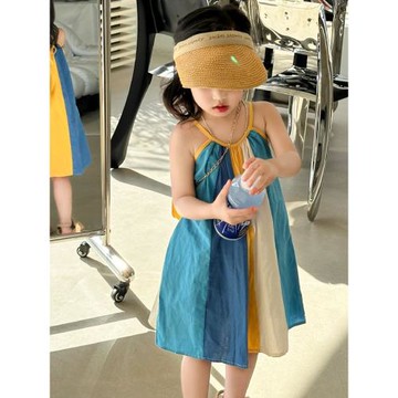 女童連衣裙夏季三亞海邊度假沙灘裙寶寶夏裝薄款洋氣兒童吊帶裙子