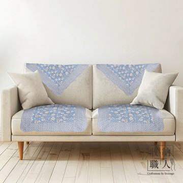 收納職人 韓式花漾四季通用防滑多功能全棉沙發墊_2款任選 - 絮語飄香雅蘭2入