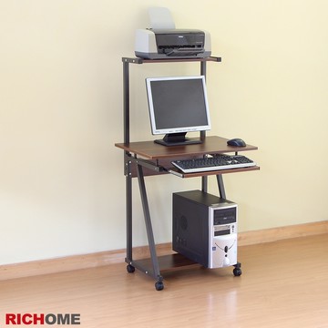 RICHOME 簡單雙層電腦桌 書桌 可移動學習桌 帶鍵盤架 電腦桌 工作桌 辦公桌附主機架 PC305