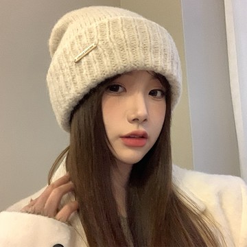 毛帽 針織帽 堆堆帽 羊毛帽 月子帽 防寒帽 韓國針織帽 大頭友善 加厚保暖帽 護耳帽 冷帽 毛線堆堆帽 禮物 013